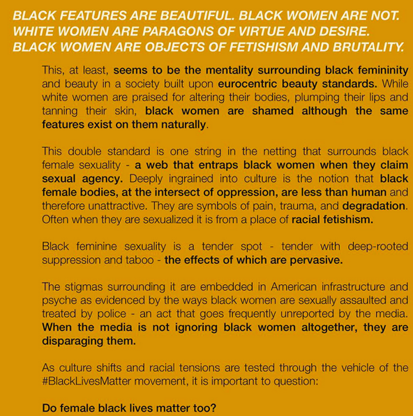 amandal stanberg black female lives matter