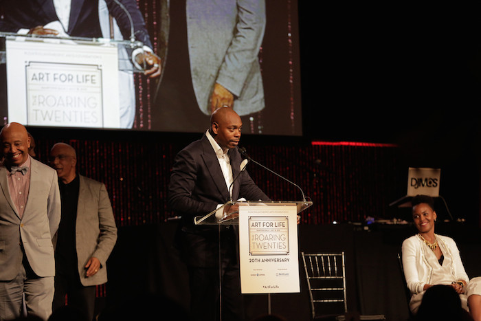 claire sulmers dave chappelle RUSH Philanthropic's Art For Life Gala featuring Russell Simmons, Angela Simmons, Kim Hatchett, Ava Duvernay, Dave Chappelle, and More!