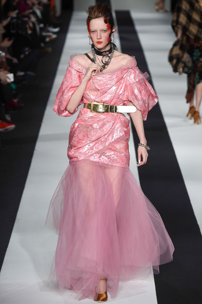 00 Rihanna's Riri Fragrance Unveiling Vivienne Westwood Red Label Bubblegum Pink Dress and Christian Louboutin Suede Pumps
