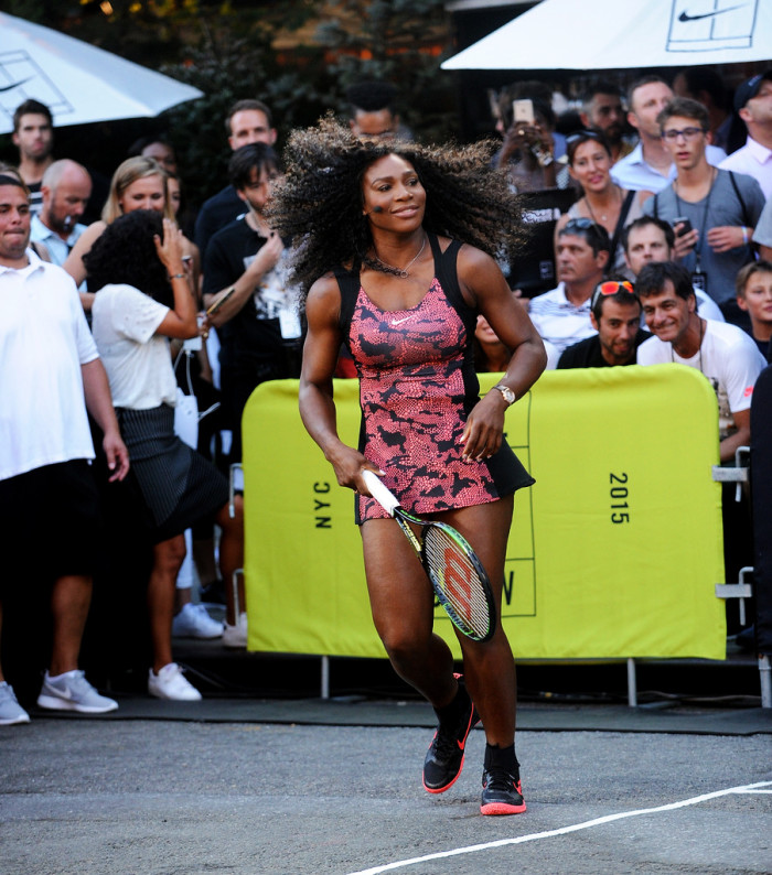 011 Serena Williams's NYC Street Tennis Event Nike Red Snake Print Tennis Dress