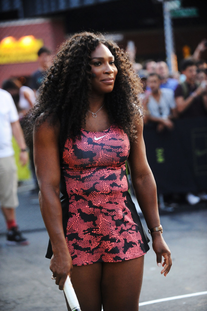 012 Serena Williams's NYC Street Tennis Event Nike Red Snake Print Tennis Dress