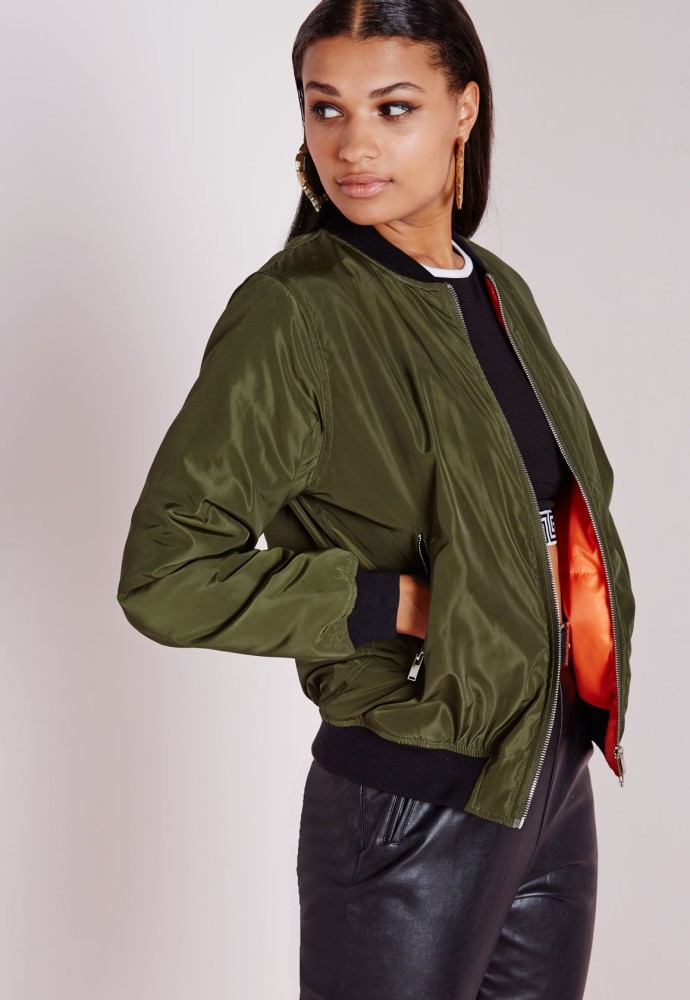 1 MissGuided's Olive Green Padded Bomber Jacket