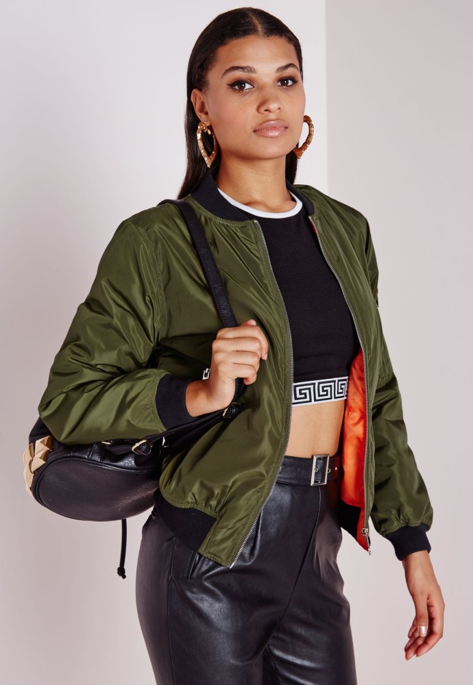 4 MissGuided's Olive Green Padded Bomber Jacket