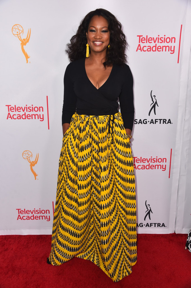 8 Garcelle Beavais's Television Academy And SAG-AFTRA Cocktail Reception Tribal Groove Yellow African Printed Maxi Skirt