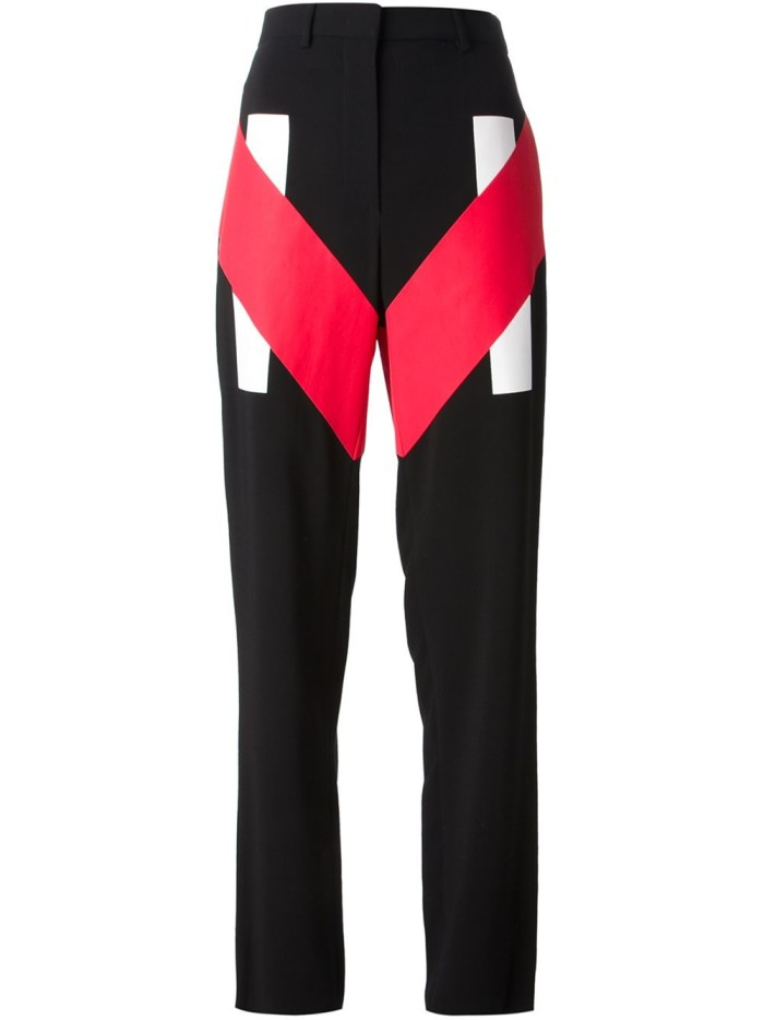 8 Selena Gomez's Beauty & Essex Givenchy Red, Black, and White Contrasting Panel Pants