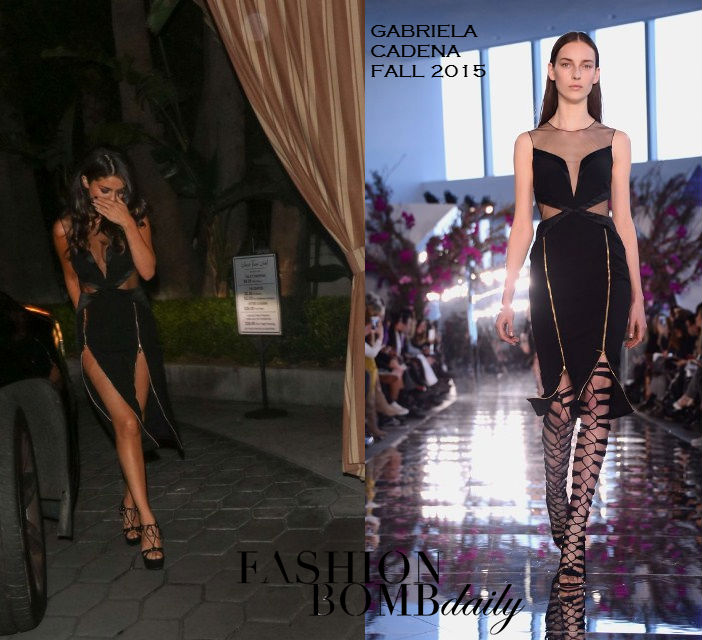 Eniko Hart Strikes a Pose While Slaying in a ALEXIS Black V-Neck Dress, Chanel  Bag, and Off-White Black Bow Mules – Fashion Bomb Daily