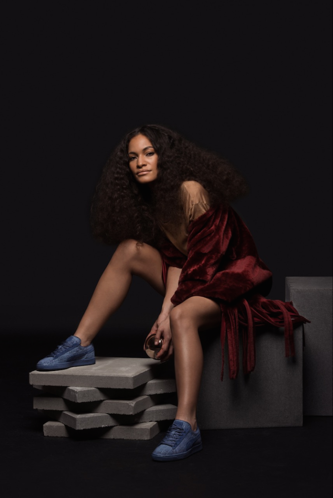 Solange x Puma's  'Word to the Woman'  Fall 2015 Collection Navy on Model Isadora