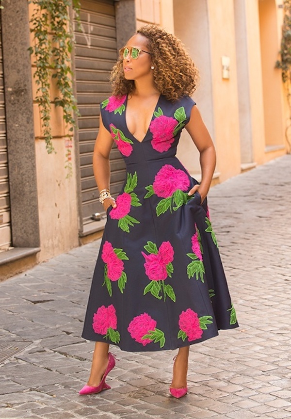 Hot! Or Hmm…: Marjorie Harvey's The Lady Loves Couture Spring 2015 Michael  Kors V-Neck Floral Print A-Line Dress And Dior Mirrored Two Tone Rose Gold  Sunglasses