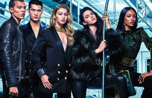 4 Kendall Jenner, Gigi Hadid and Jourdan Dunn by Mario Sorrenti for Balmain x H&M's Print Campaign