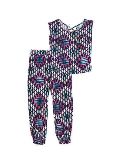 7 Blue Ivy's Italian Vacation Splendid Littles Geo Print Top and Pants and Splash About Float Suit Apple Daisy