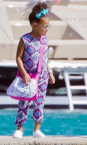 8 Blue Ivy's Italian Vacation Splendid Littles Geo Print Top and Pants and Splash About Float Suit Apple Daisy