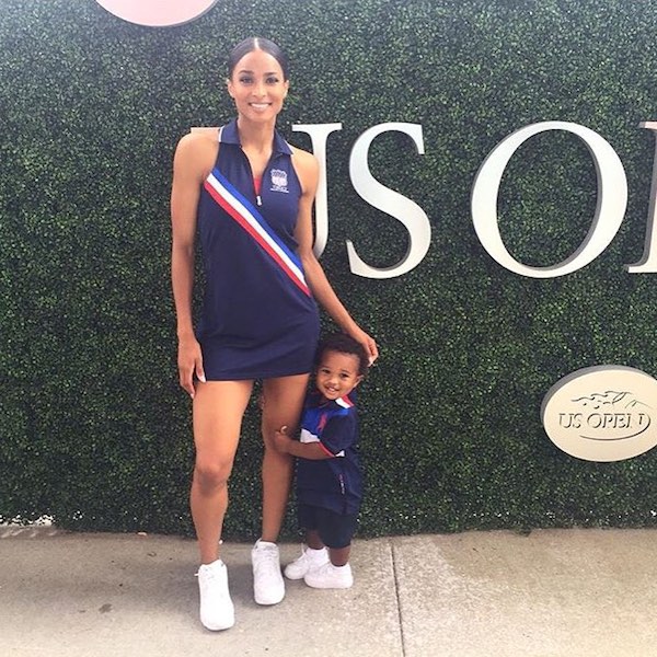 Ciara and baby Future looked absolutely adorable in color coordinated 'fits at the 2015 U.S. Open Finals.