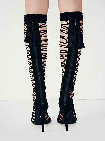 Jeffrey Campbell's Levluv Heel Strappy Lace Up Sandals