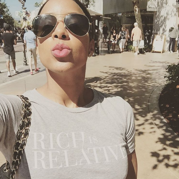 Kelly Rowland's Instagram 'Rich is Relative' Gray T-Shirt