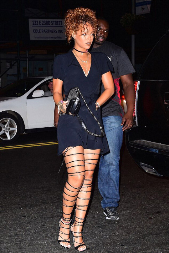 Rihanna's Travis Scott Concert DSquared2 Pre-Fall 2015 Strappy Thigh High Sandals