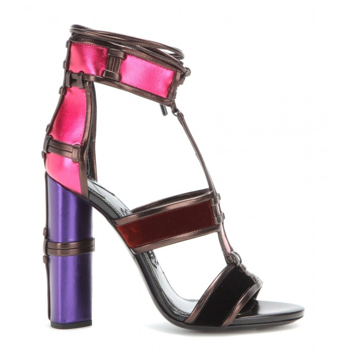 Tom Ford's Patchwork Metallic Leather and Velvet Sandals ford