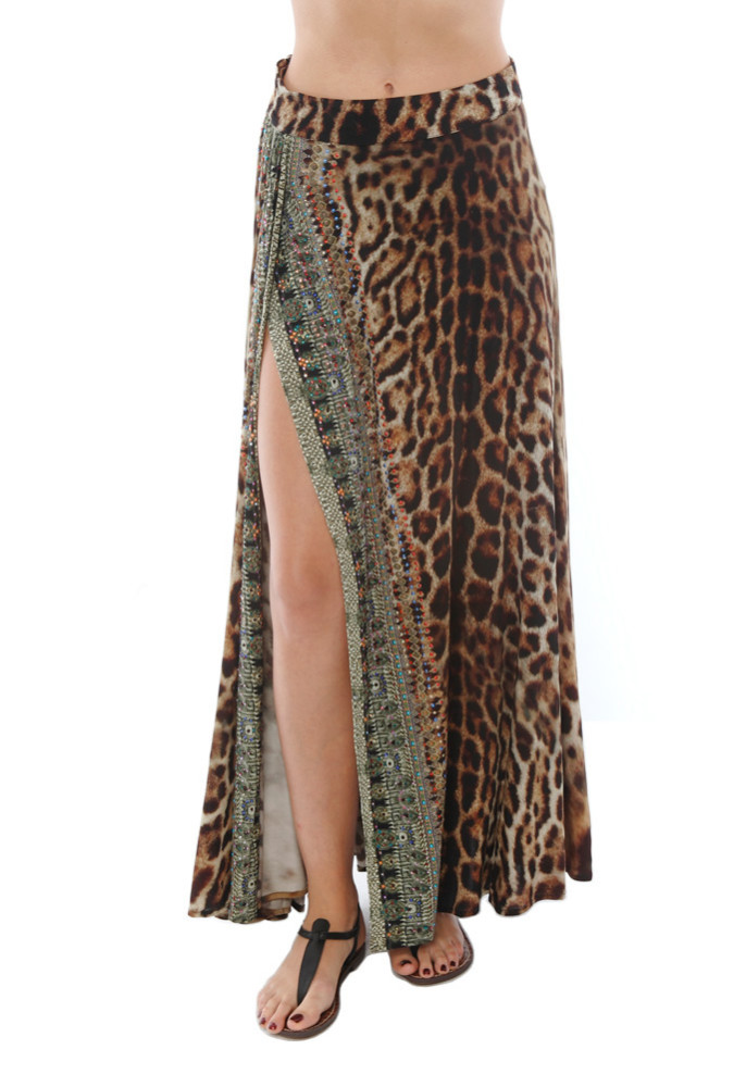 beyonce camilla ruler of the underworld skirt leopard high slit skirt italian vacation