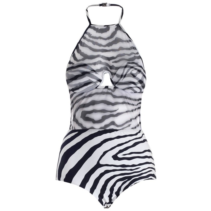 ms decordon hyper mesh 1 piece zebra print lycra swimsuit fashion bomb daily