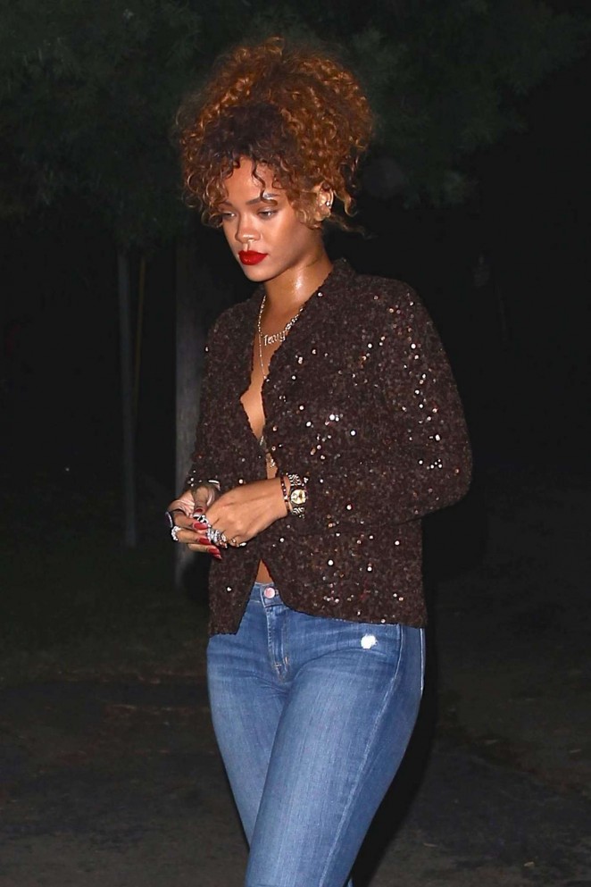 rihanna-1oak-dries-van-noten-brown-sequin-jacket-ripped-jeans-tom-ford-silver-ankle-padlock-sandals