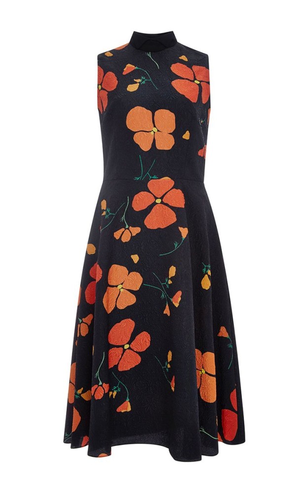 rodarte fall 2015 wool poppy printed sleeveless dress