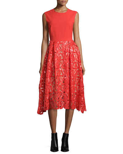 self-portrait-red-sleeveless-geometric-sequin-dress