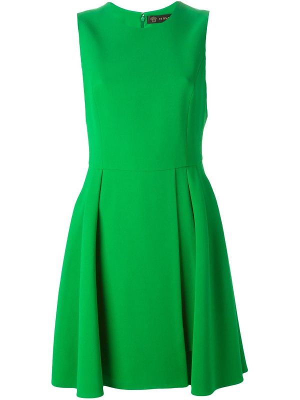 Splurge: Amal Clooney’s New York City Versace Green Pleated Dress