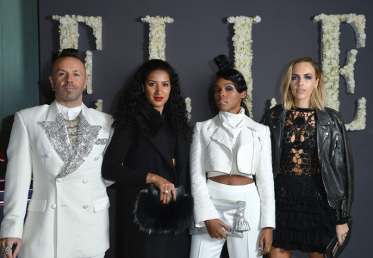 2 janelle monae attended an Elle USA x Elle France with stylist Maeve Reilly and party promoter Legendary Damon in House of CB pants and a Naeem Khan blazer