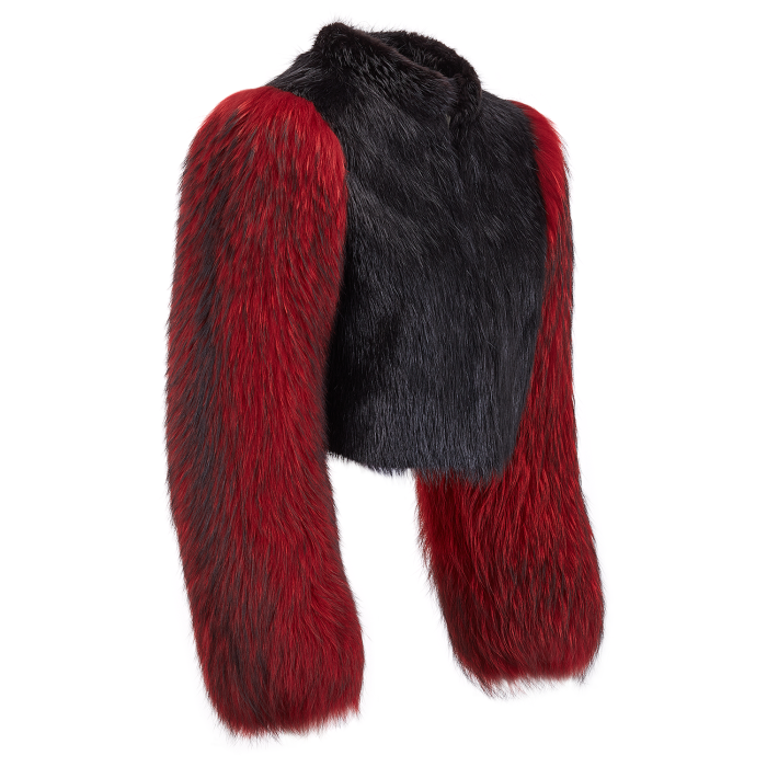 3 Nicki Minaj's Studio Session Giuseppe Zanotti Black and Red Fur Sybil Jacket