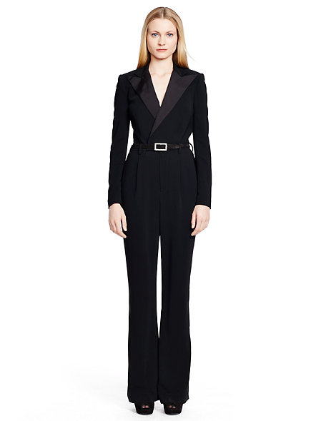 Ciara's White House Better Make Room Campaign Ralph Lauren Long Sleeve Black Tuxedo Giana Jumpsuit 9