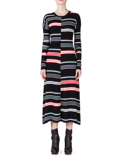 kenzo-striped-long-sleeve-mini-dress
