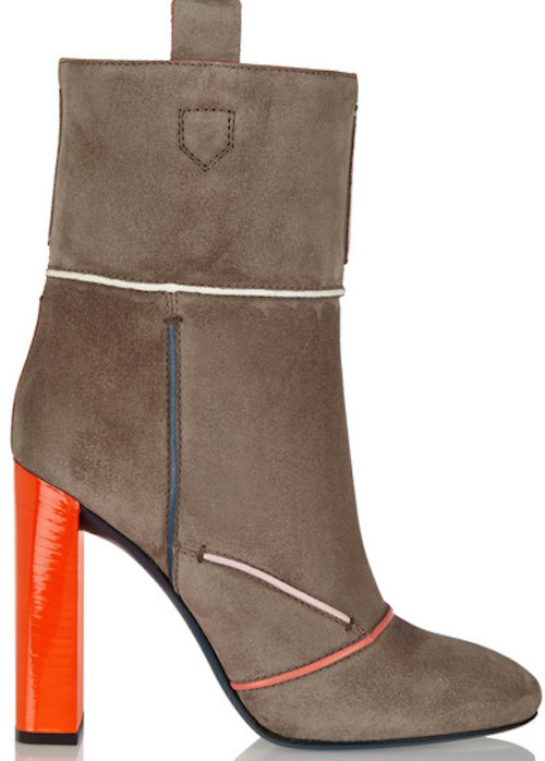 Fendi-round-toe-orange-heel-suede-ankle-boots