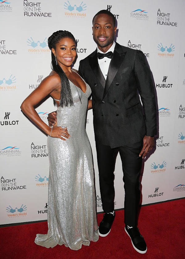 Gorgeous couple Gabrielle Union and Dwyane Wade beamed for their hosting duties for 'A Night on the RunWade'. Cute!
