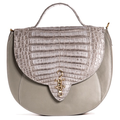Kalamarie Handbags Josephine Saddle Gray Bag