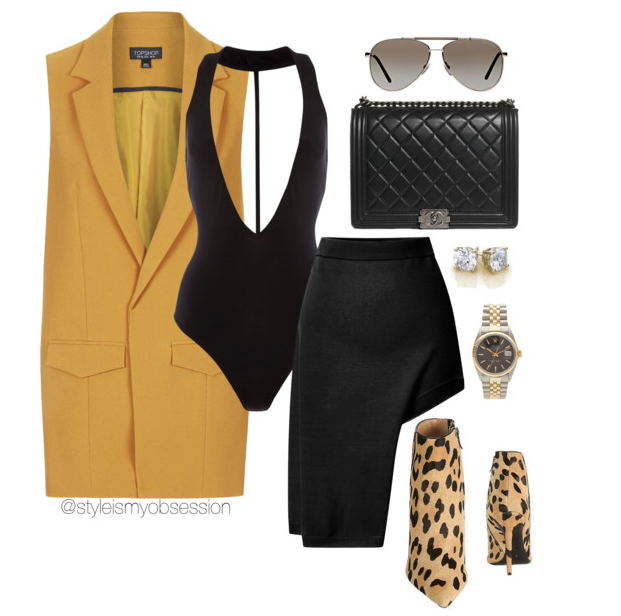 what to wear with BARBARA BUI LEOPARD PRINT CALFHAIR BOOTIE topshop vest