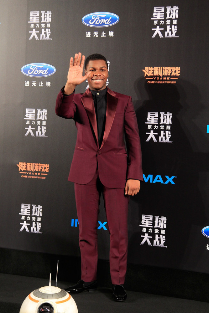 Actor John Boyega beamed at the Star Wars Shanghai fan event.