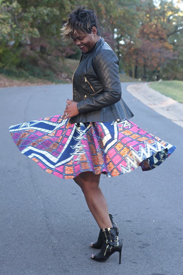 Adrienne from Birmingham custom african print skirt