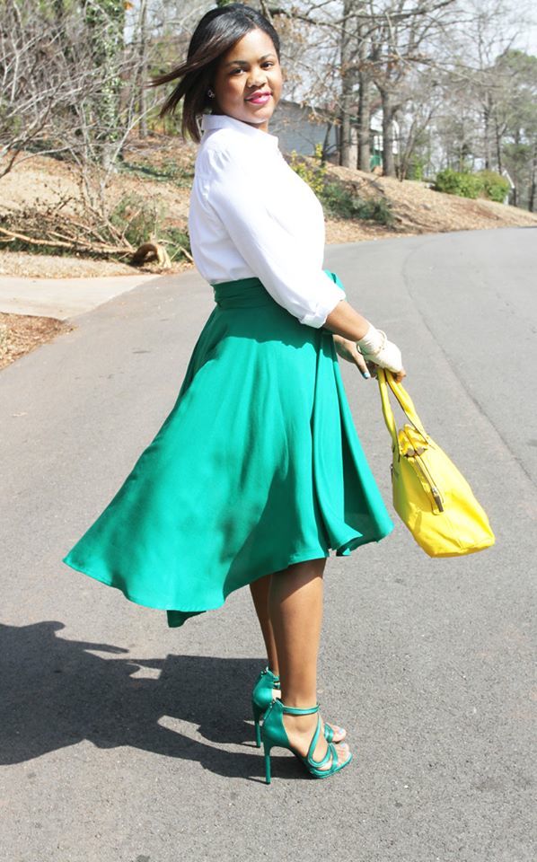 Adrienne from Birmingham custom green skirt