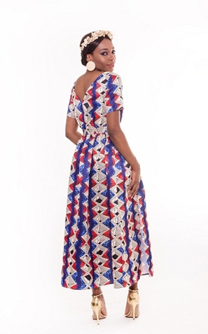 TNL Things Nigerian's Love Blue Print Maxi