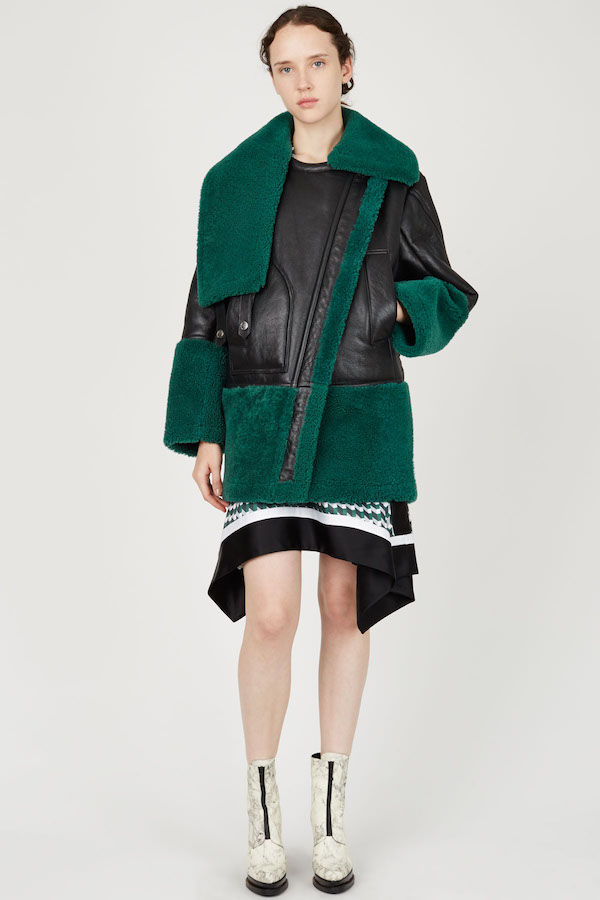 kenzo-fall-2015-sheep-shearling-green-asymmetric-zip-front-jacket