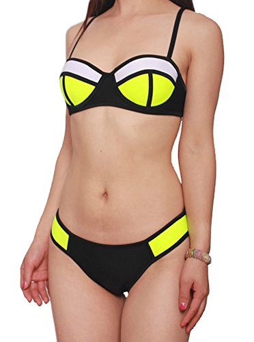 8 joan smalls neon black white colorblock contrast bikini