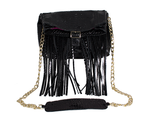 Benenate Collection's Claire Luxe Python Fringed Handbag 3