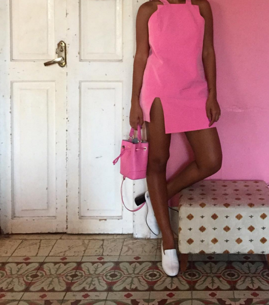 Splurge- Solange Knowles's Havana, Cuba Furla Pink Stacy Bucket Bag