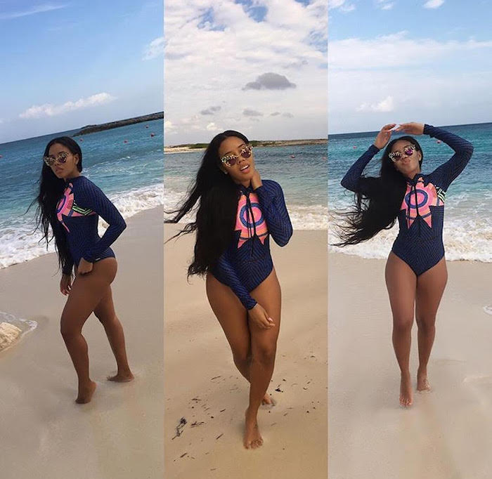 angela-simmons-instagram-mara-hoffman-multicolored-printed-long-sleeve-surf-suit-2  – Fashion Bomb Daily