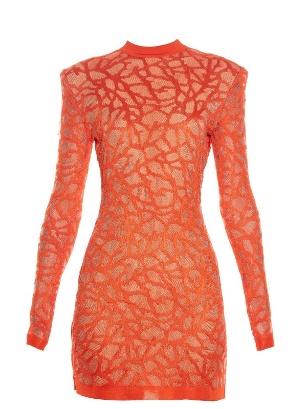 balmain-coral-knit-effect-dress