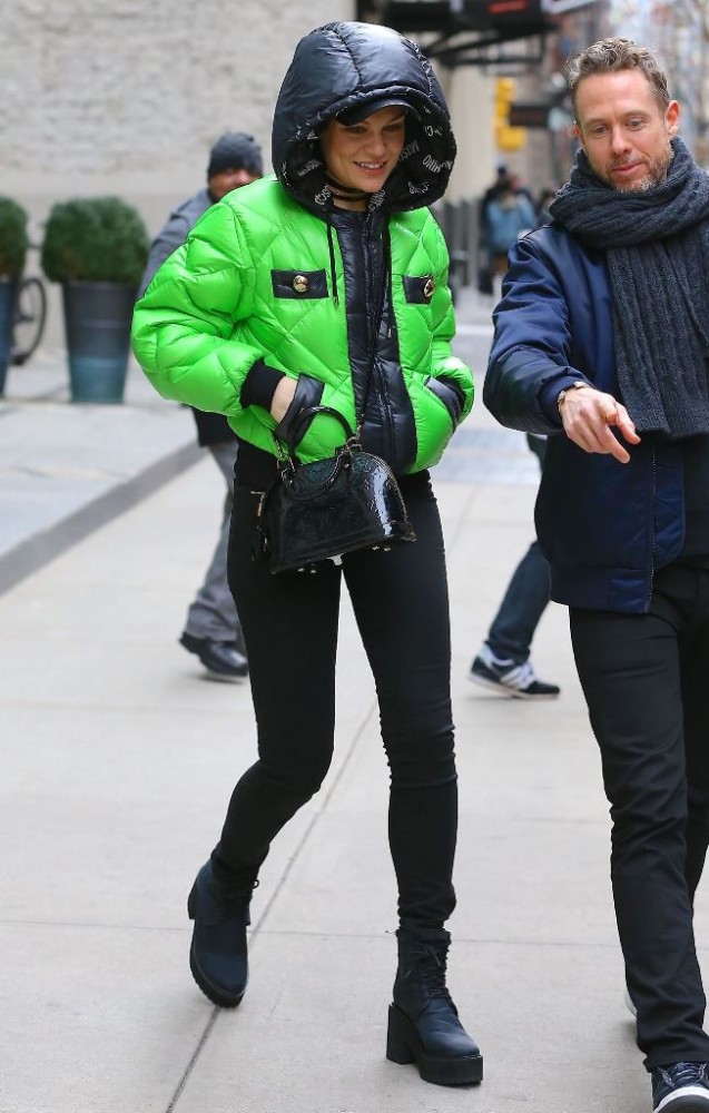 Splurge: Jessie J's New York City Moschino Green and Black Puffer