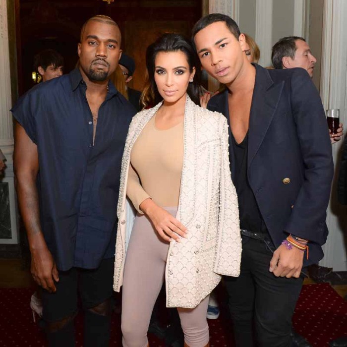Kanye West, Olivier Rousteing, Kim Kardashian