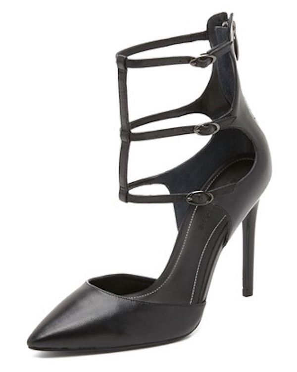Kendall-kylie-Triple Strap Front Pointed Toe Pumps