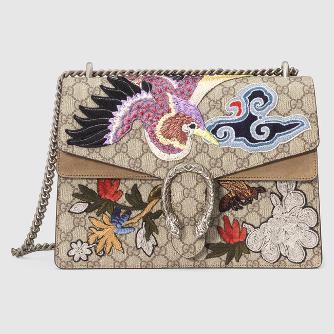 beyonce gucci bird and flower embroidered bag