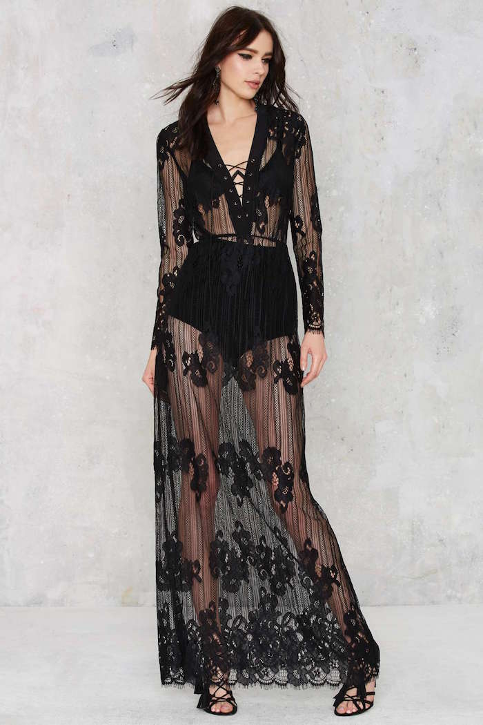 nastygal-sheer-floral-black-lace-up-maxi-dress