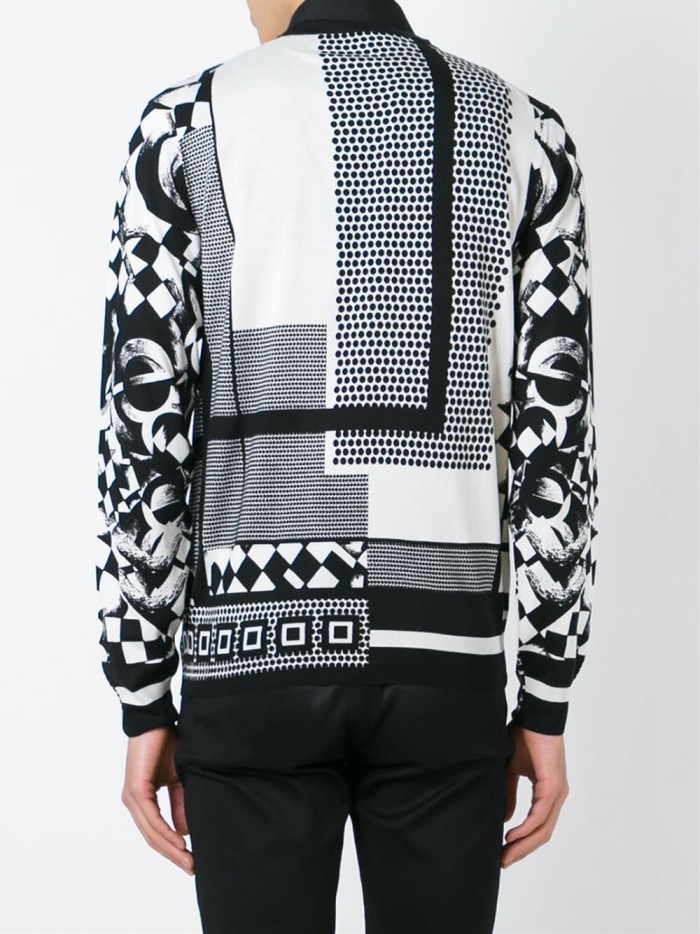 2 Rick Ross's Instagram Versace Black and White Medusa Head Graphic Print Sweater